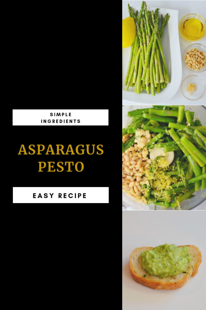 Pinterest graphic for asparagus pesto recipe