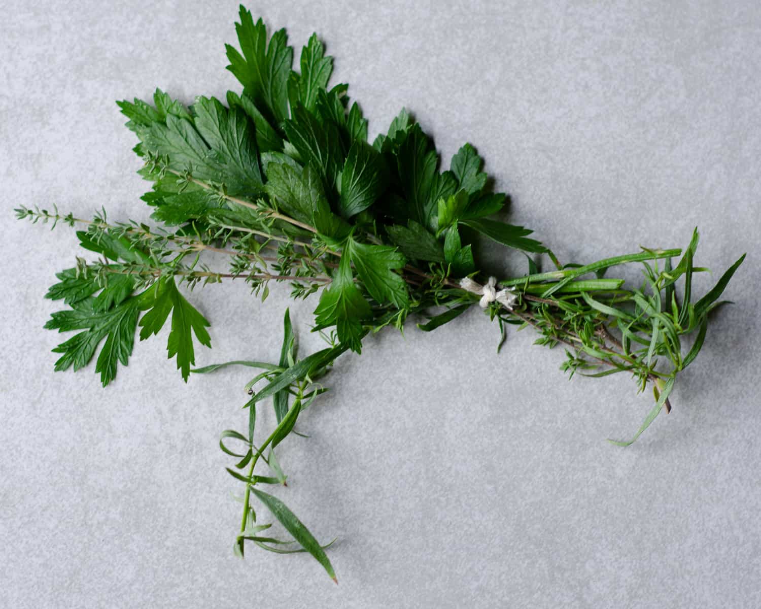 Bouquet garni of parsley, thyme, and tarragon. 