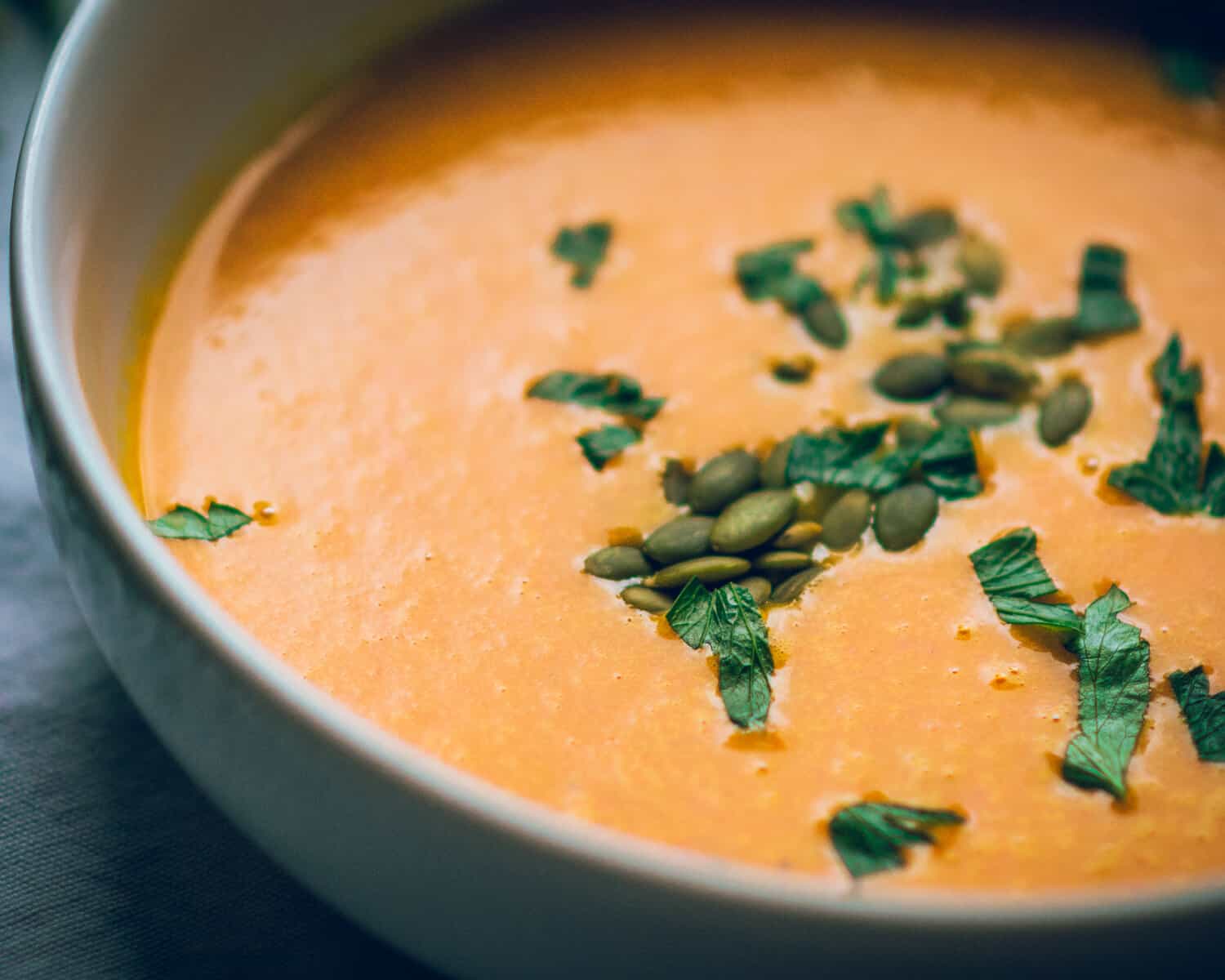 Bowl of carrot and parsnip soup 